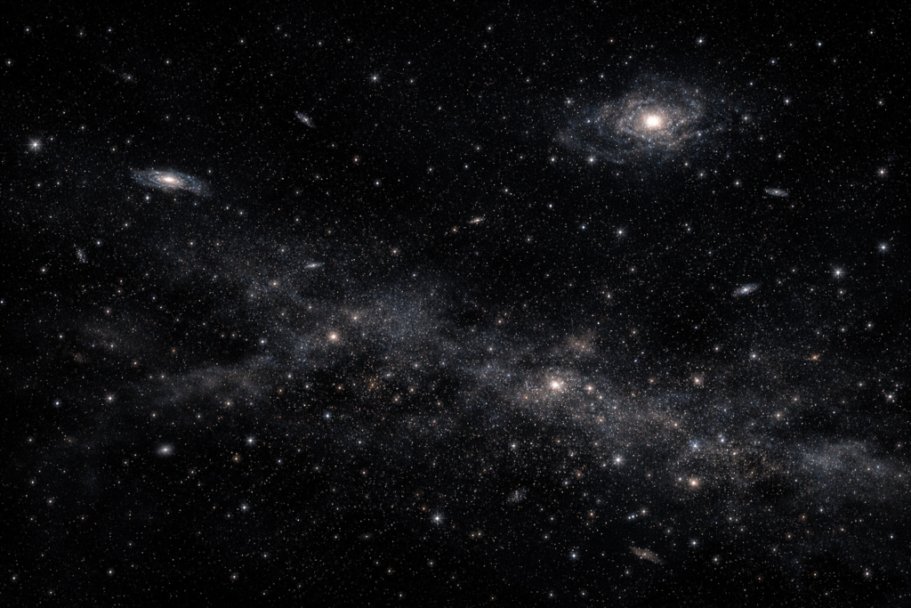 Foundations of Cosmos deep space cosmic structure showing galaxies and physical order of the universe before life.