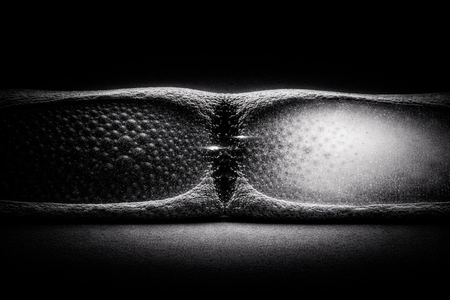 Potential. Central boundary maintaining unequal regions under tension with no complete release