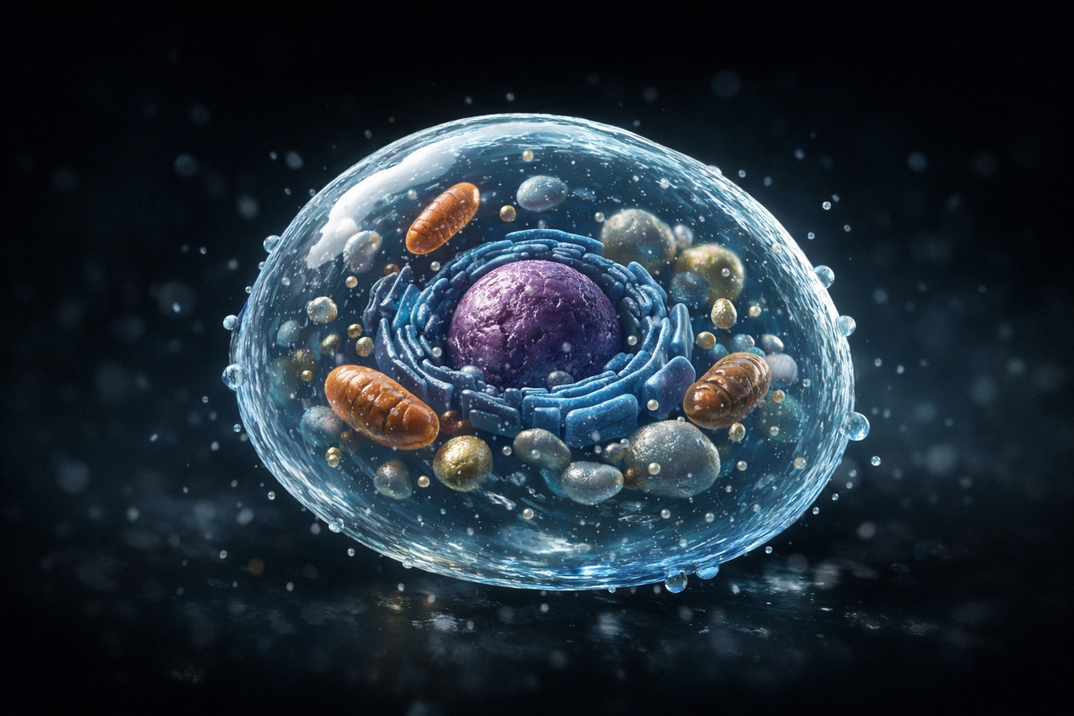 Life — Persistent Biological Structure Microscopic view of a living cell showing a membrane boundary and organized internal structure maintaining gradients and molecular exchange. It's Life
