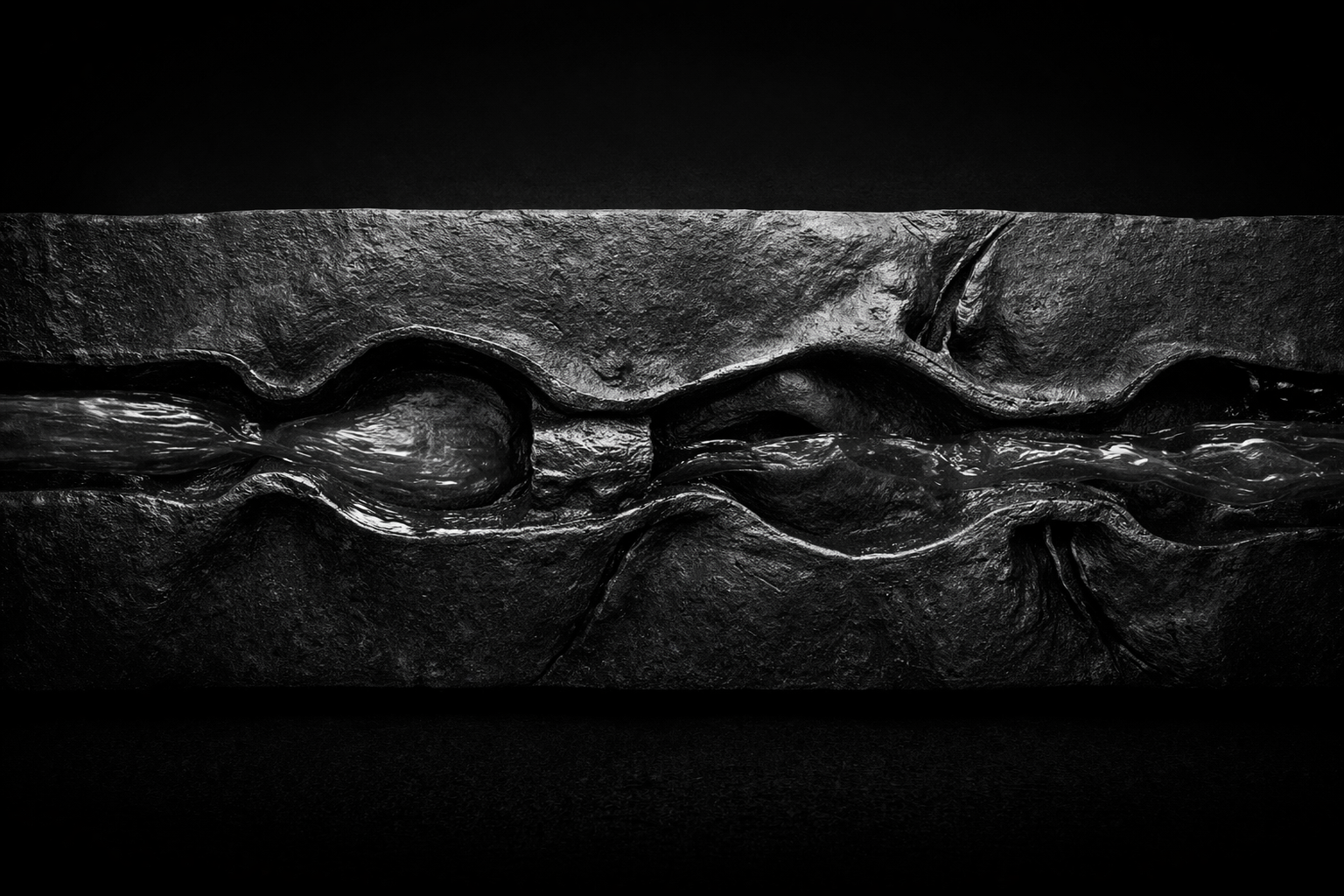 Flow. Irregular channel under pressure with constrained passage and uneven distribution along its length